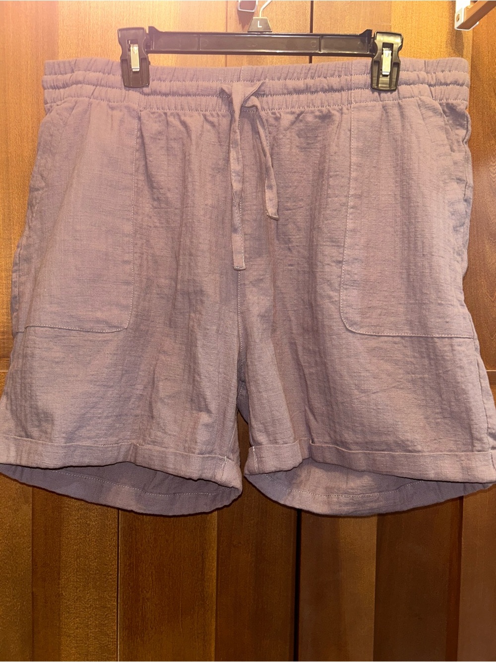 Casual Drawstring Lavender Women’s Shorts